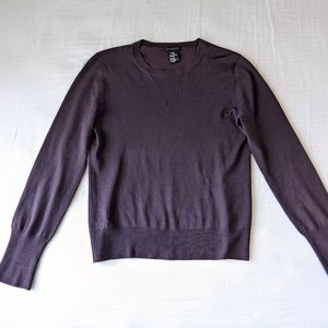 Theory Wool Blend Crew Neck Plum Sweater Top Women's Medium